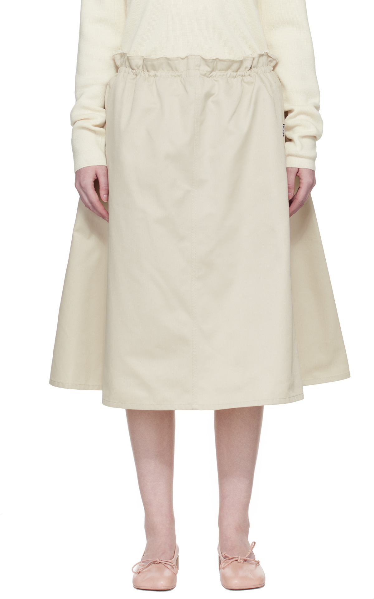 MM6 Maison Margiela Off-White Long Skirt