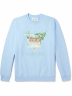 Casablanca - Printed Organic Cotton-Jersey Sweatshirt - Blue