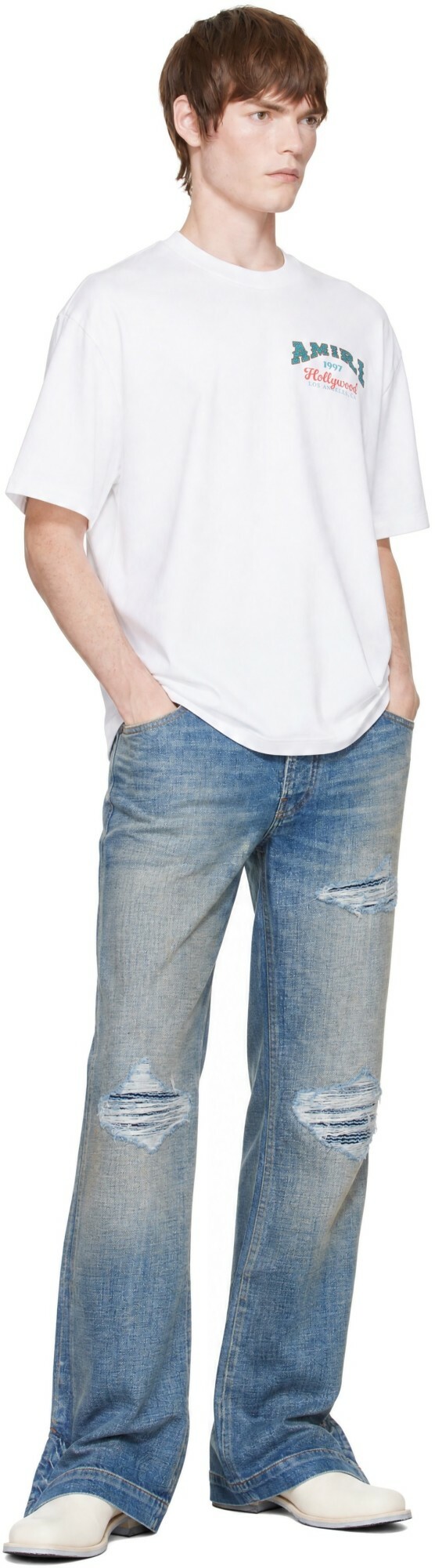 AMIRI White 'AMIRI Hollywood' Oversized T-shirt