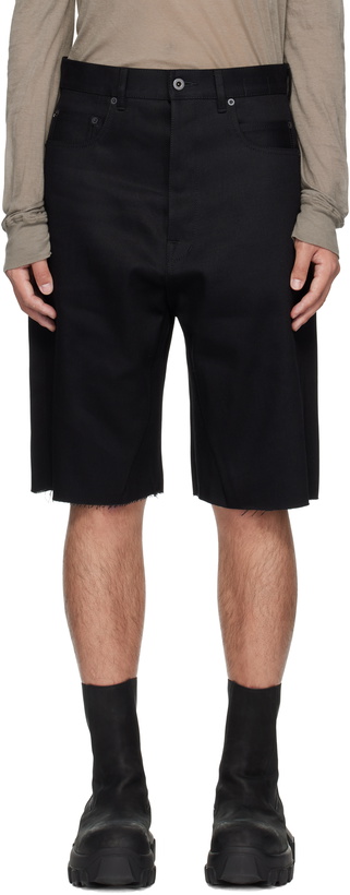 Photo: Rick Owens DRKSHDW Black Hollywood Geth Cutoffs Denim Shorts