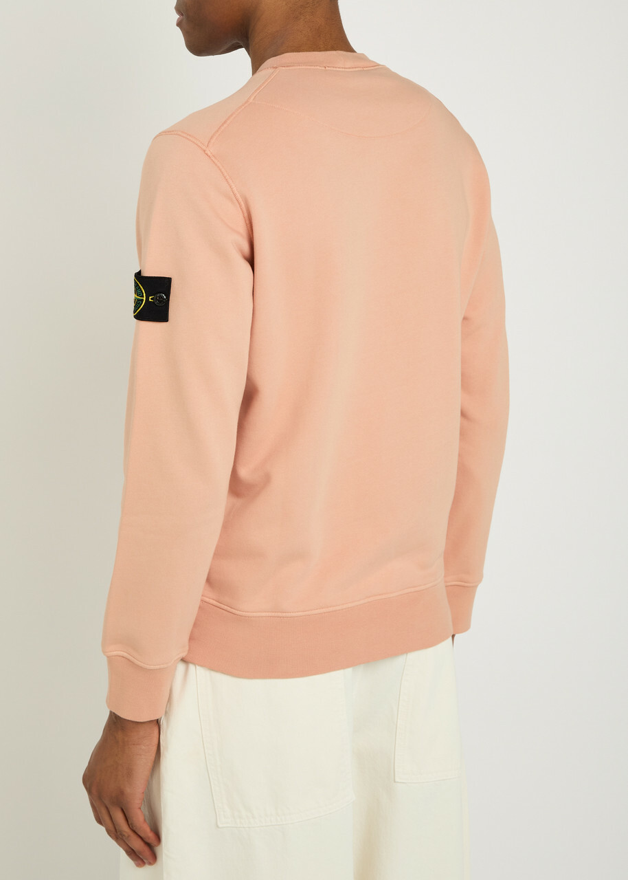 Stone Island Logo Cotton Sweatshirt Pink
