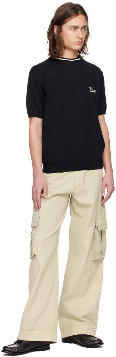 Rhude Black Embroidered Sweater