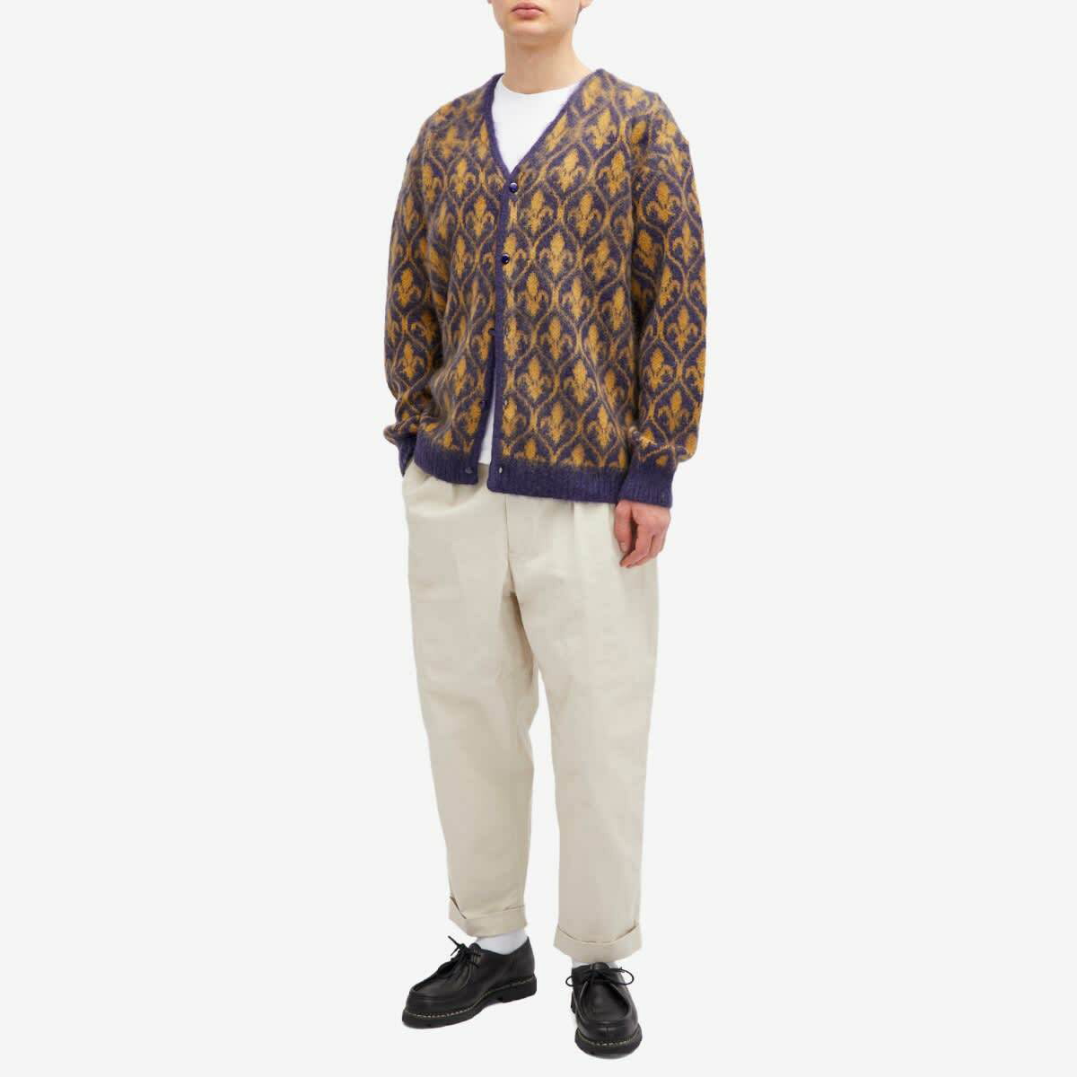 UNION × NEEDLES MOHAIR CARDIGAN Needles Mohair Cardigan Zigzag Taupe | Cultizm