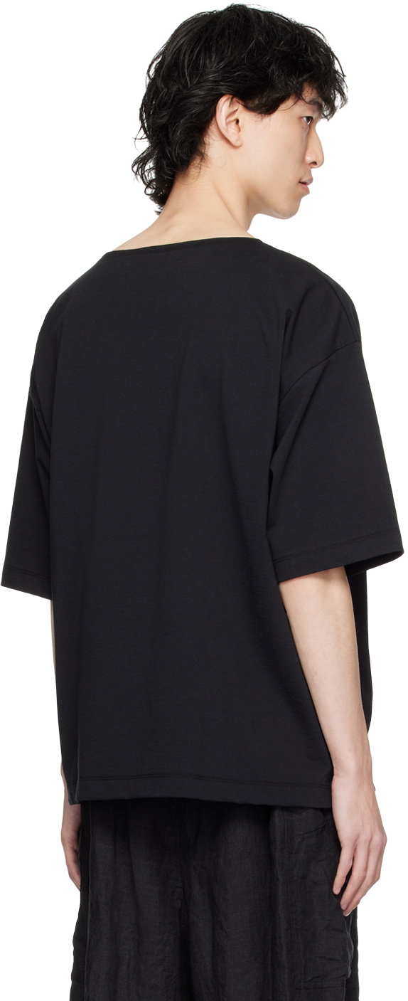 YLÈVE Black Dropped Shoulder T-Shirt