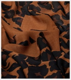Saint Laurent Fringed leopard-print wool scarf