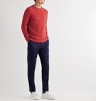 Brunello Cucinelli - Slim-Fit Ribbed Virgin Wool, Cashmere and Silk-Blend Sweater - Red