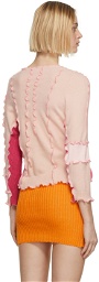 Sherris Pink Wool & Cashmere Ruffle Cardigan