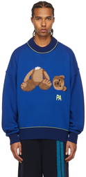 Palm Angels Blue Bear Sweater