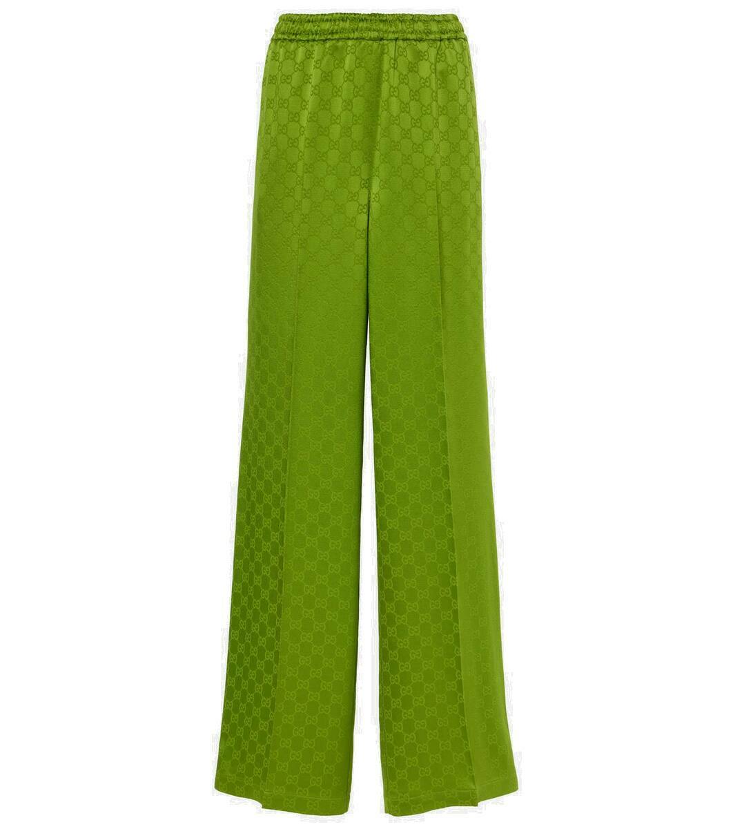 Gucci GG satin jacquard wide-leg pants Gucci