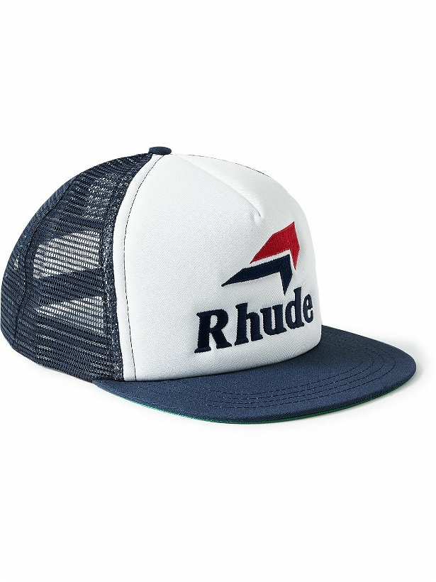 Photo: Rhude - Speedmark Logo-Embroidered Twill and Mesh Trucker Cap