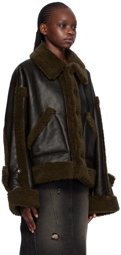 lesugiatelier Black & Brown Paneled Faux-Shearling Jacket