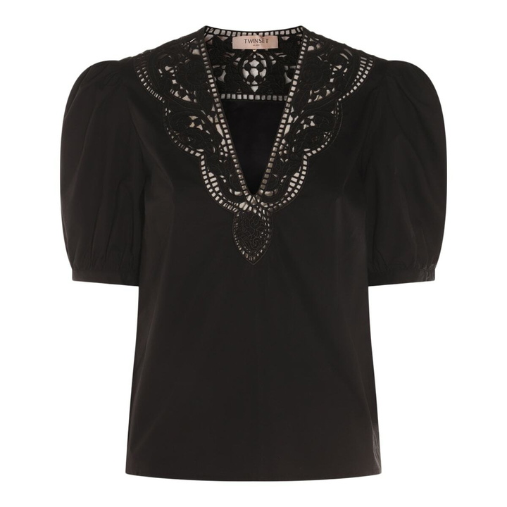 Photo: TwinSet Black Cotton Top