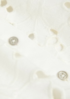 Alice + Olivia Finely Cutwork Embroidered Denim Shirt White
