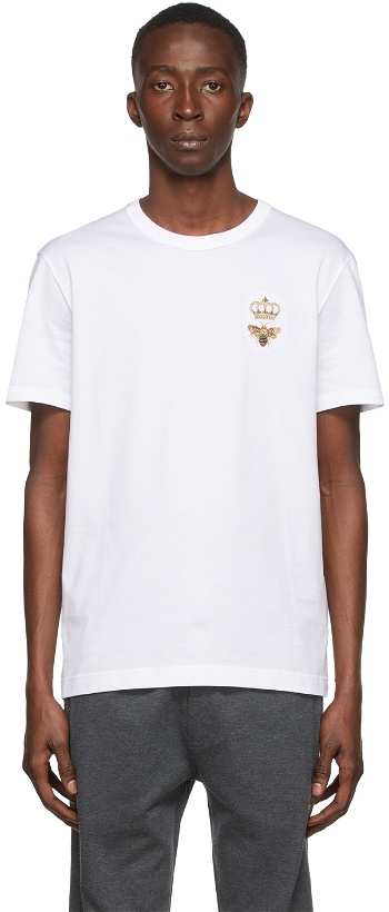 Photo: Dolce & Gabbana White Embroidery T-Shirt