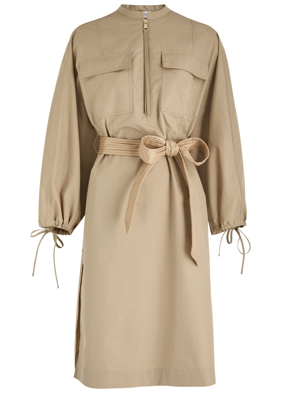 Moncler Nylon Midi Dress Beige