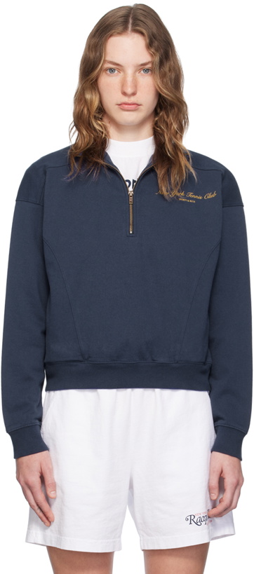 Photo: Sporty & Rich Navy 'NY Tennis Club' Sweatshirt