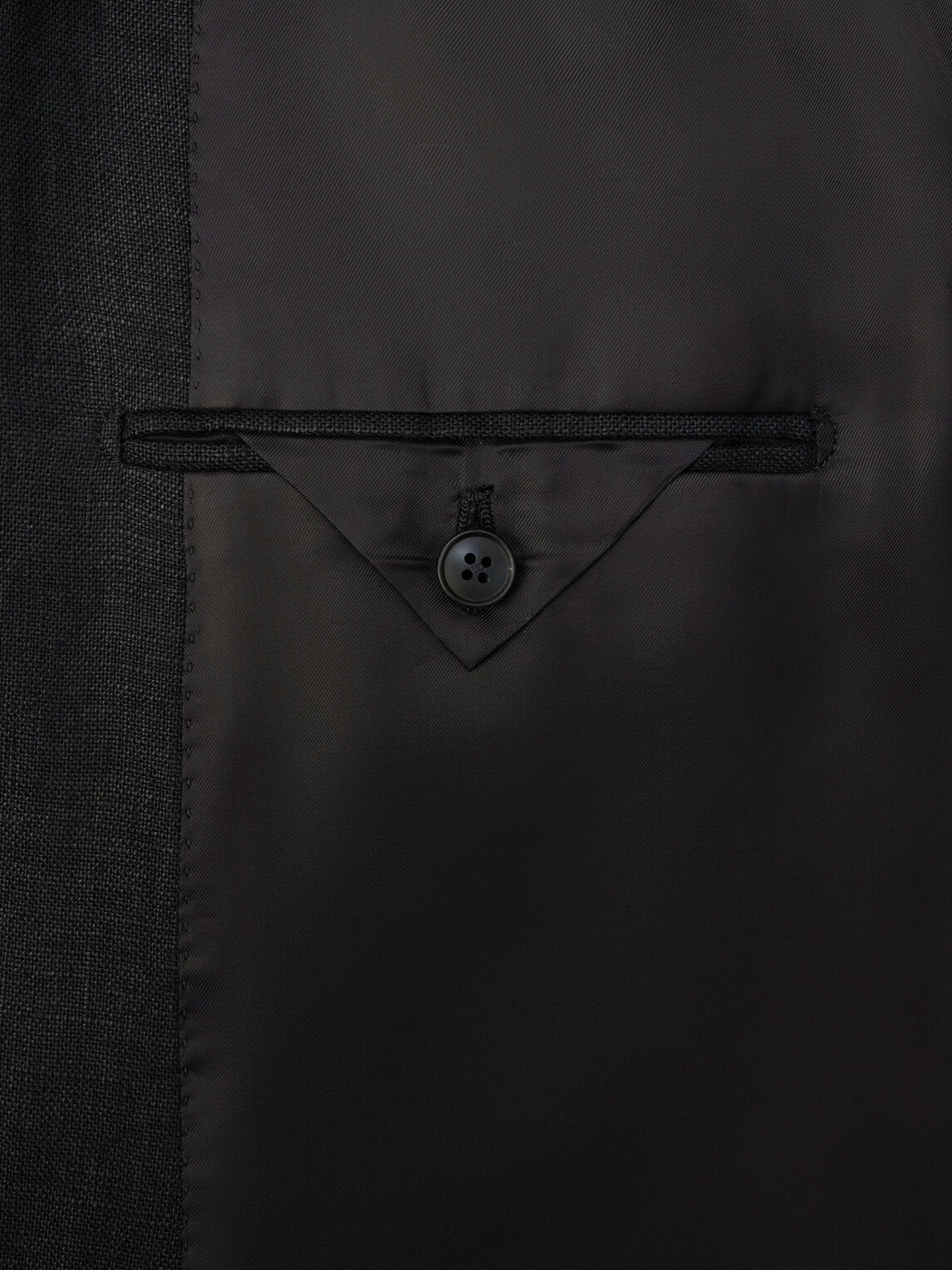 Saman Amel - Linen Double-Breasted Blazer - Black