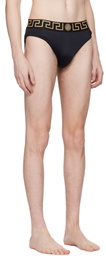 Versace Black Nylon-Blend Swim Briefs