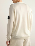 Stone Island - Logo-Appliquéd Wool Sweater - White