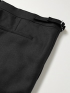 Caruso - Tapered Pleated Wool Trousers - Black