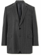 CELINE - Crystal-Embellished Virgin Wool-Gabardine Blazer - Black