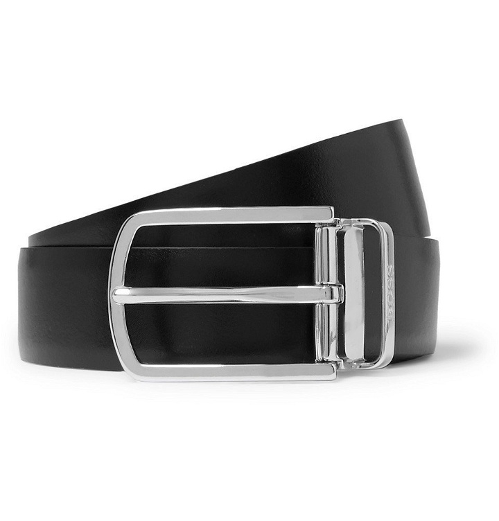 Photo: Hugo Boss - 4cm Black and Brown Ofisy Reversible Leather Belt - Black