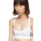 adidas Originals White All Me 3-Stripes Sports Bra