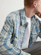 Cherry Los Angeles - Checked Cotton Western Shirt - Blue