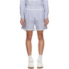 Daniel W. Fletcher Blue and White Striped Oxford Shorts