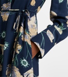 Erdem Belted floral shirt dress