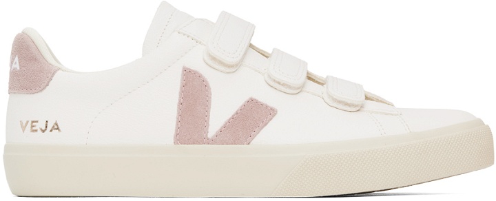 Photo: VEJA White & Pink Recife ChromeFree Leather Sneakers
