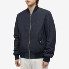 Balmain Men's Nylon Zipped Bomber Jacket in Blue