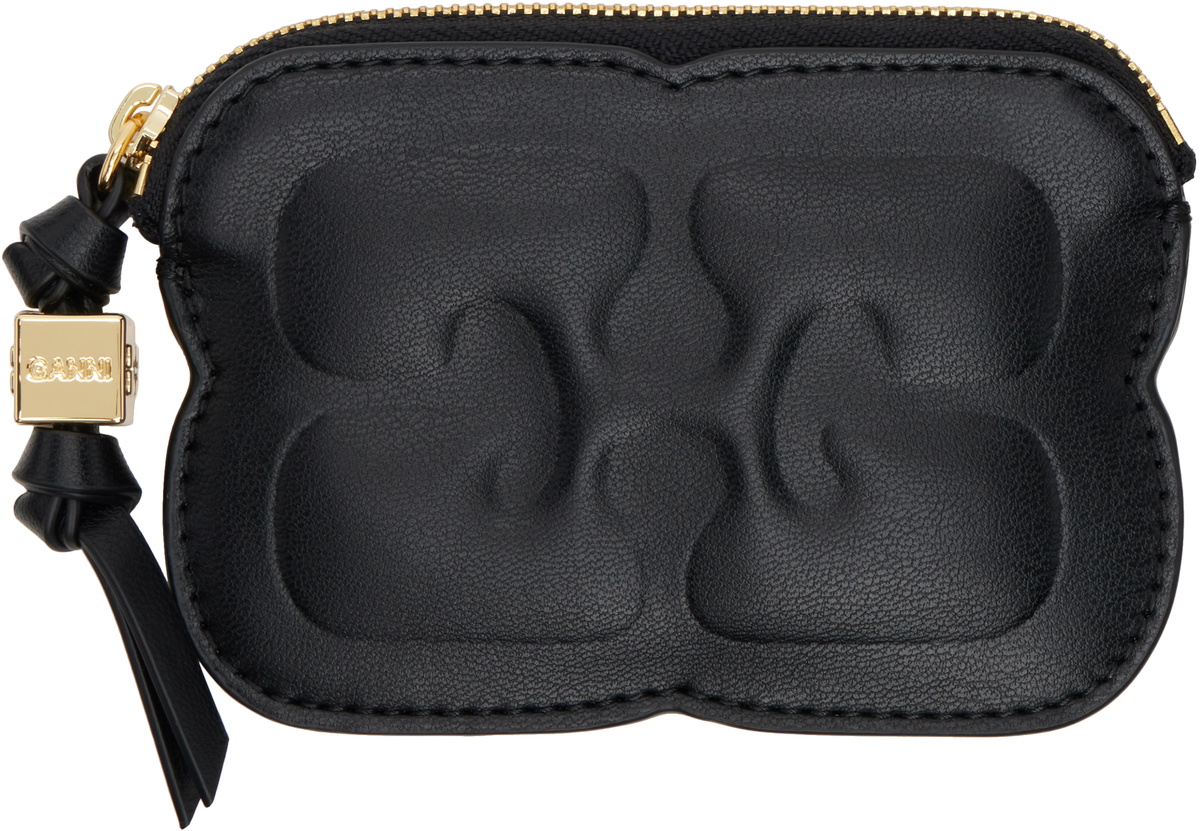 GANNI Black Bou Zipped Wallet GANNI