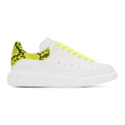 Alexander McQueen White and Yellow Snake Oversized Sneakers