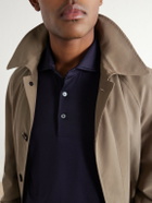 FEDELI - Helium Wool-Jersey Polo Shirt - Blue