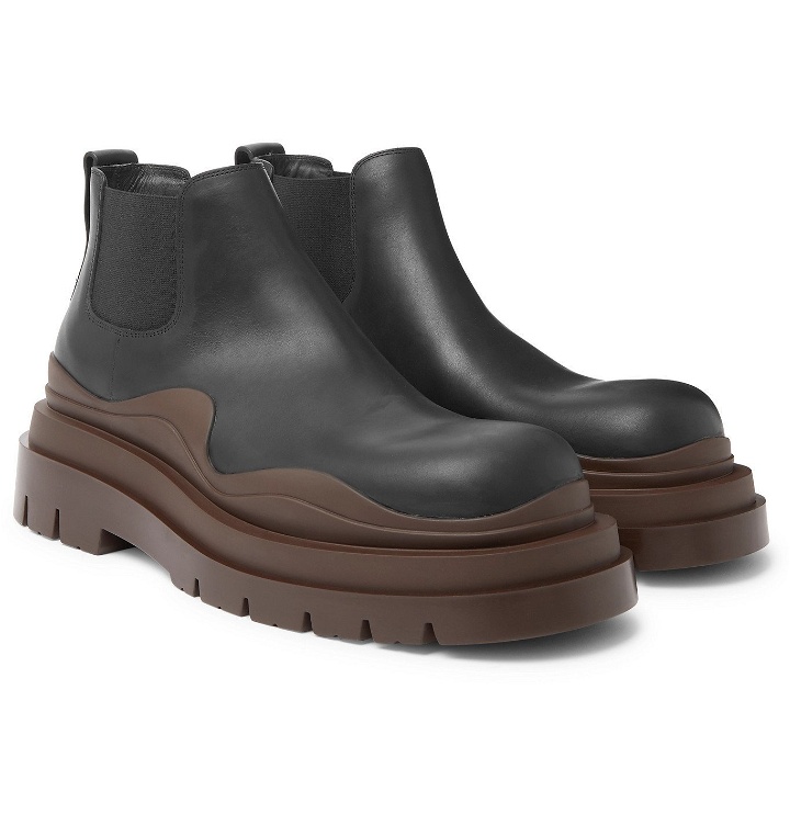 Photo: Bottega Veneta - Exaggerated-Sole Leather Chelsea Boots - Black