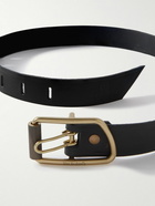 Bleu de Chauffe - Maillon 3.5cm Leather Belt - Black