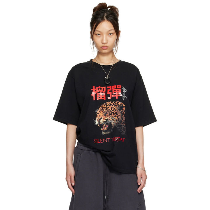 Photo: LU'U DAN Black Leopard Graphic T-shirt
