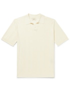 Altea - Embroidered Knitted Silk Polo Shirt - Neutrals