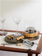 Lorenzi Milano - Bamboo And Chrome-Plated Wine Set
