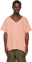 Greg Lauren Pink V-Neck T-Shirt