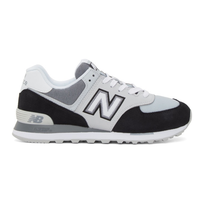 Photo: New Balance Black and White 574 Sneakers