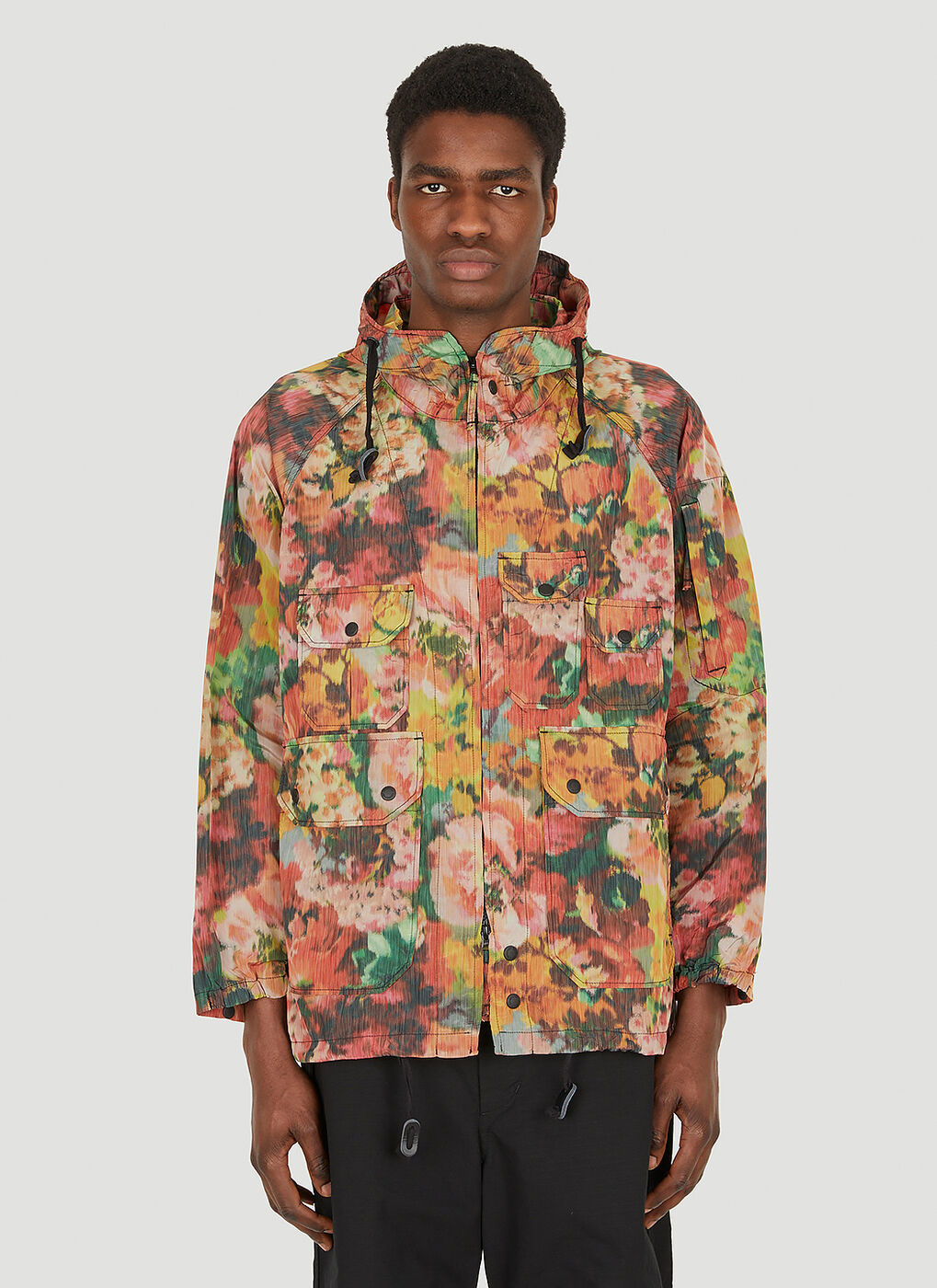 Atlantic Floral Parka Jacket in Red Engineered Garments