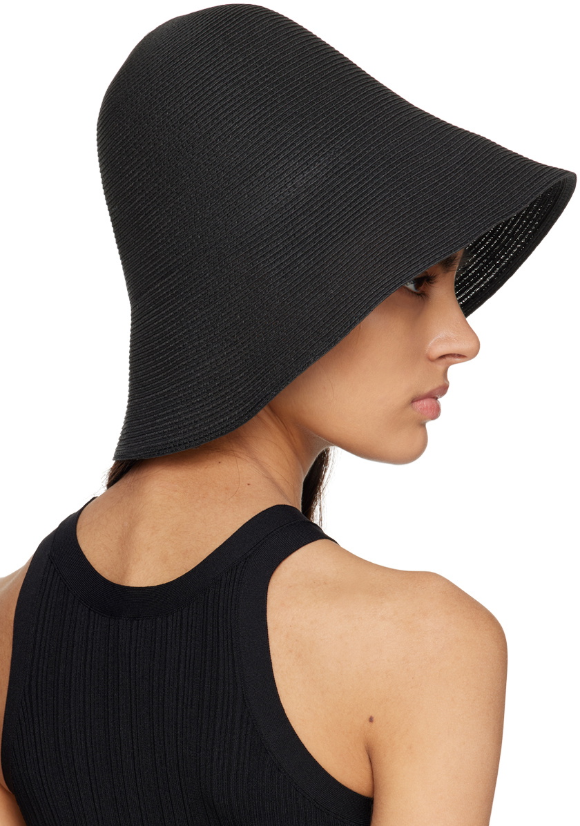 TOTEME Black Paper Straw Beach Hat Toteme