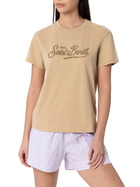 MC2 Saint Barth Woman Cotton Jersey Crewneck T-shirt Emilie With Saint Barth Rhinestones Embroidery