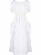 Molly Goddard White Mags Taffeta Midi Dress