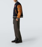 Undercover x Twin Peaks® leather-trimmed varsity jacket