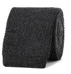 Brioni - 6cm Knitted Cashmere and Silk-Blend Tie - Gray