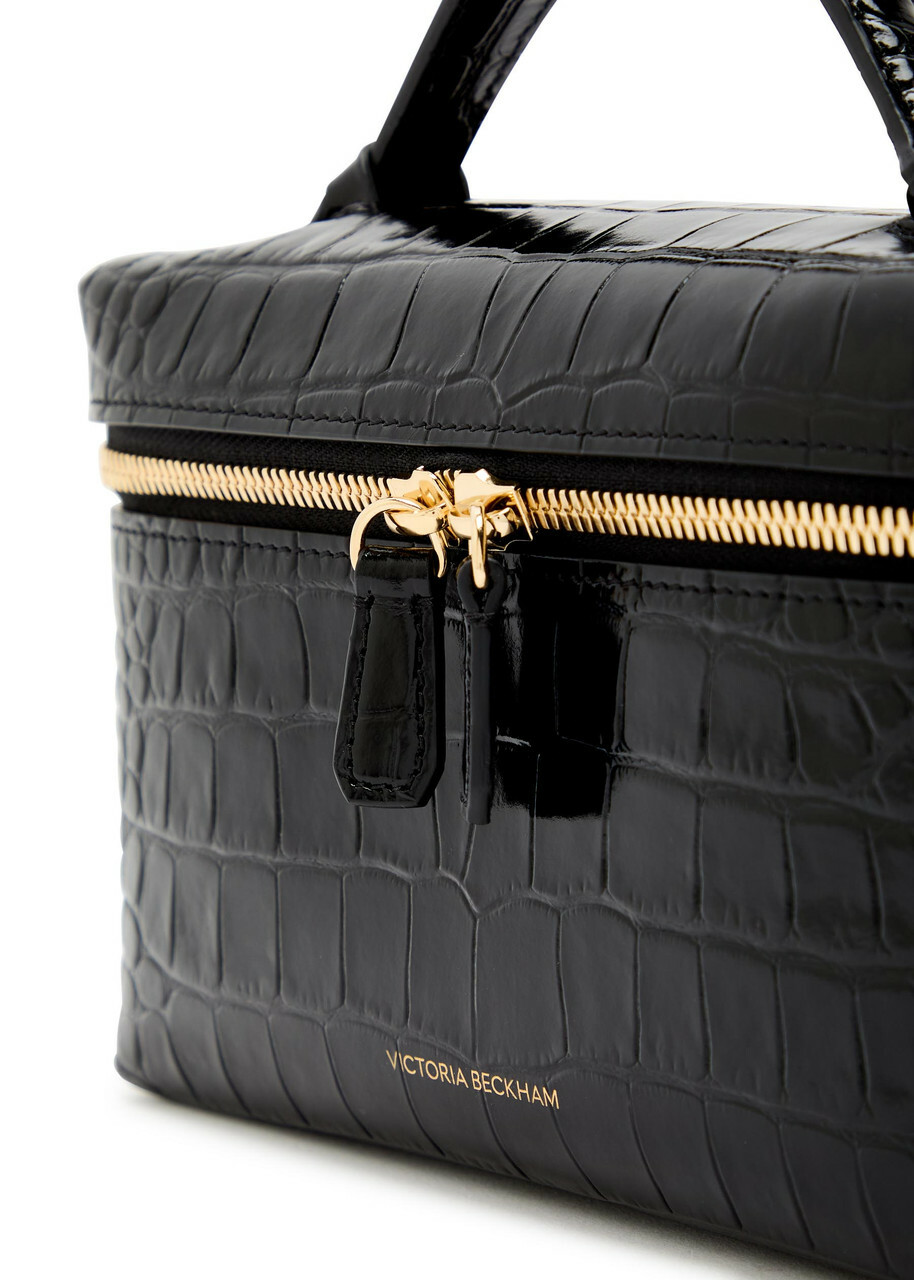 Victoria Beckham Vanity Crocodile-effect Glossed Leather Cross-body bag - Black - One Size