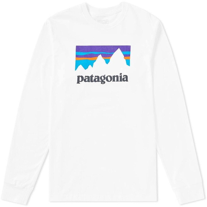 Photo: Patagonia Long Sleeve Shop Sticker Tee White